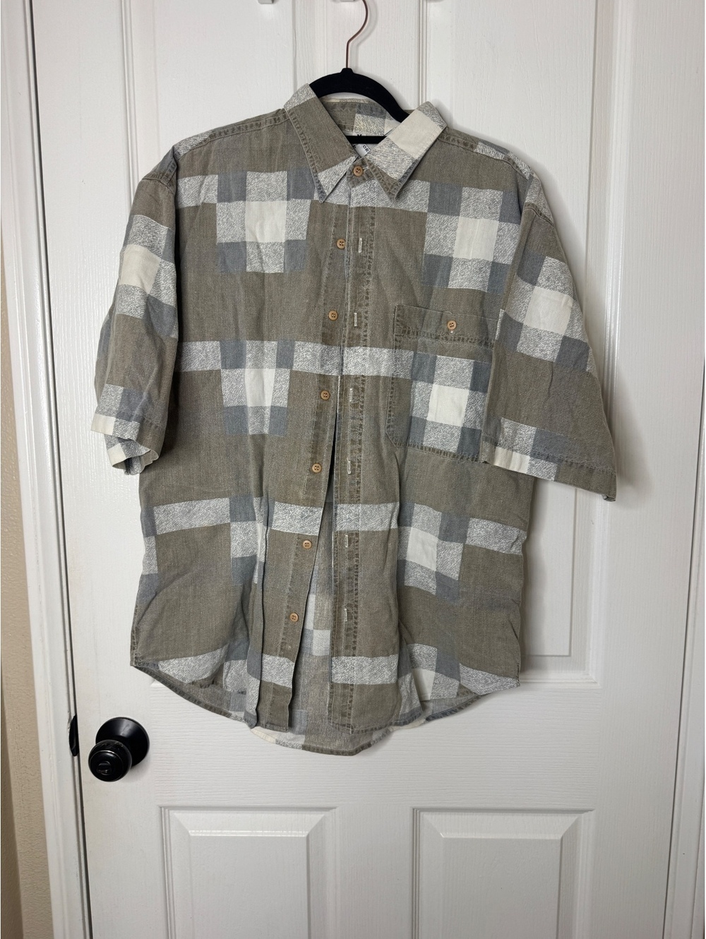 Vintage NEXT Original Plaid Button Up Shirt Men’s Medium 100% Cotton 90s Y2K